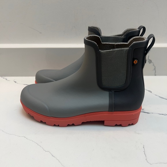BOGS HOLLY CHELSEA Women's Rain Boots Grey waterproof Size 9 NWOB - Picture 2 of 9